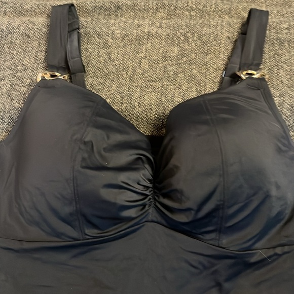 Swim by Cacique 38DDD Underwire Tankini with gold accents - Picture 3 of 5